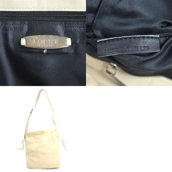 LOEWE Shoulder Bag Anagram Leather Light Beige Women's e60112a - Picture 5 of 5